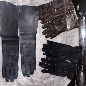 Women’s Black and Brown Leather Gloves